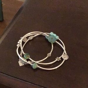 Silver & Turquoise Wrap Bracelet or Necklace